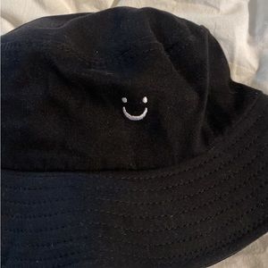 NEW black and white smiley face bucket hat